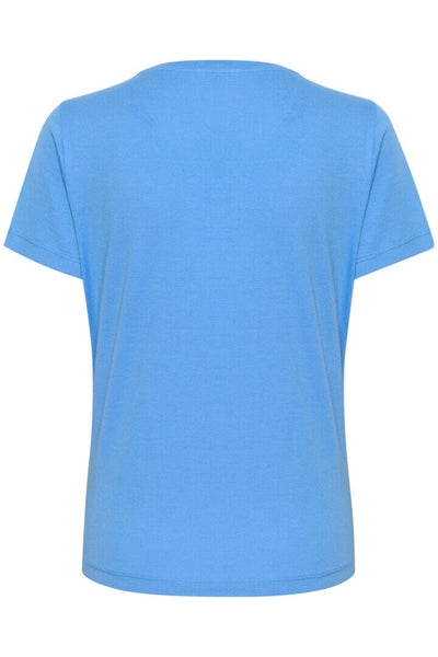 BASIC V NECK BLUE T SHIRT T-Shirt CREAM 