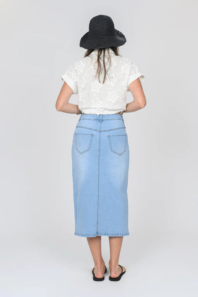 BLEACH DENIM FRONT SLIT SKIRT Skirt GG Jeans 