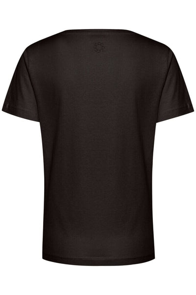 DEEP V NECK BLACK T SHIRT T-Shirt CREAM 