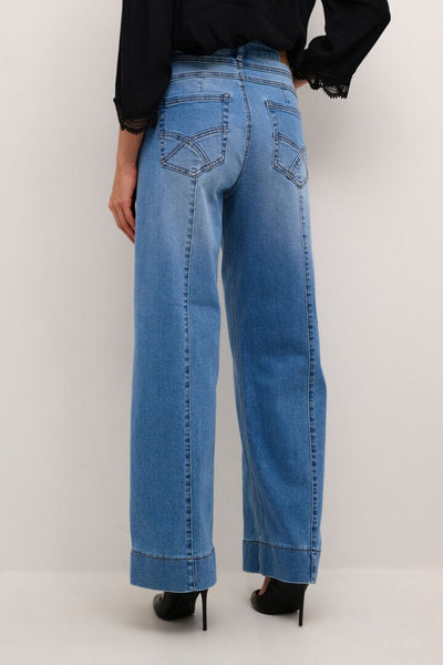 FRONT SEAM WIDE STRAIGHT LEG JEAN Jeans CREAM 