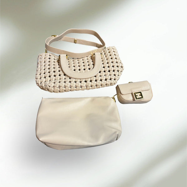 LARGE BONE WEAVE HANDBAG Handbag FashionWear Collection 