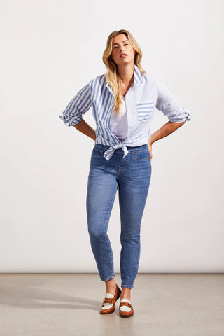 MID RISE PULL ON BLUE ANKLE JEAN Jeans Tribal 