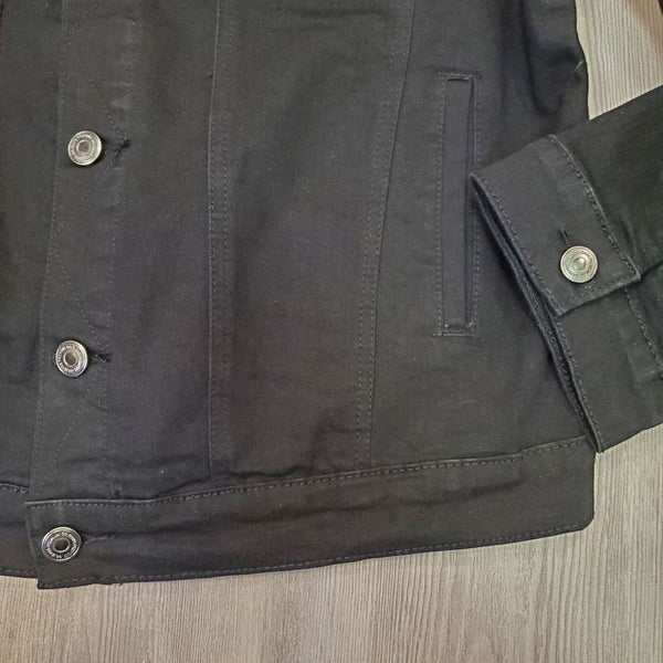 STUDDED STRETCH BLACK DENIM JACKET Jacket GG Jeans 