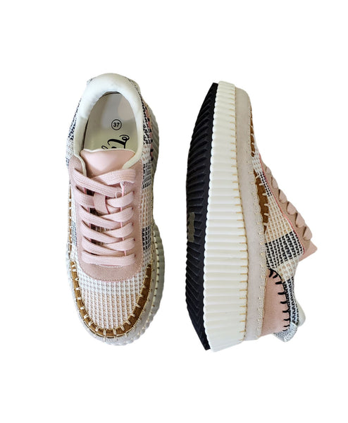 THICK SOLE TWEED ROSE SNEAKER Sneaker Tyche 