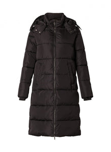 BLACK HOODED PUFFER COAT Coat Yest 4 Black 