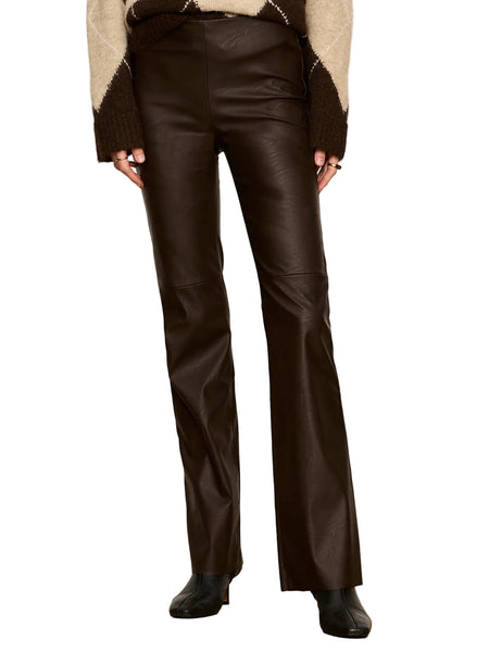 SANCTUARY SASHAY PULL ON BROWN FAUX LEATHER PANT