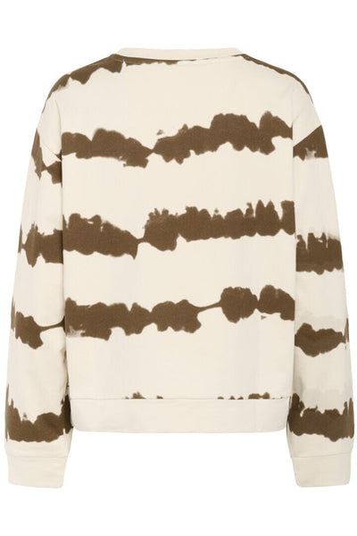 100% COTTON TIE DYE SWEATSHIRT Sweater CREAM 