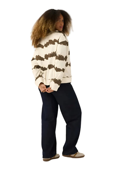 100% COTTON TIE DYE SWEATSHIRT Sweater CREAM 