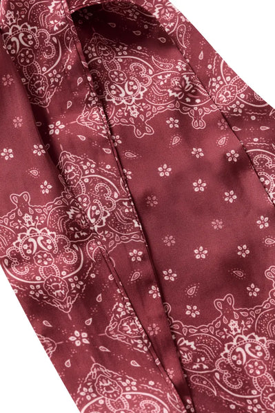 BURGUNDY BANDANA SATIN SCARF