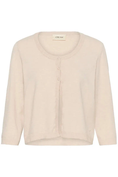 3/4 SLEEVE CROP BEIGE CARDIGAN Top CREAM 