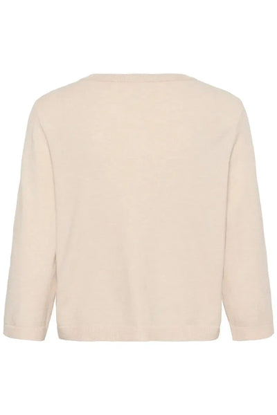 3/4 SLEEVE CROP BEIGE CARDIGAN Top CREAM 