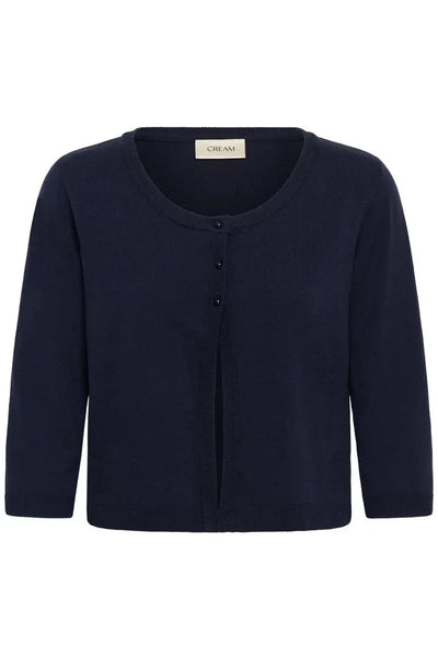 3/4 SLEEVE CROP BLACK CARDIGAN Top CREAM 