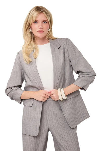 3/4 SLEEVE HERRINGBONE BLAZER Blazer Esqualo 4 Light Grey 