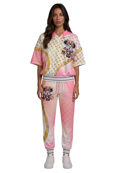 PINK MIX CUTE CHARACTER ELASTIC WAIST PANT