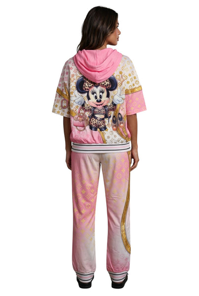 PINK MIX CUTE CHARACTER ELASTIC WAIST PANT