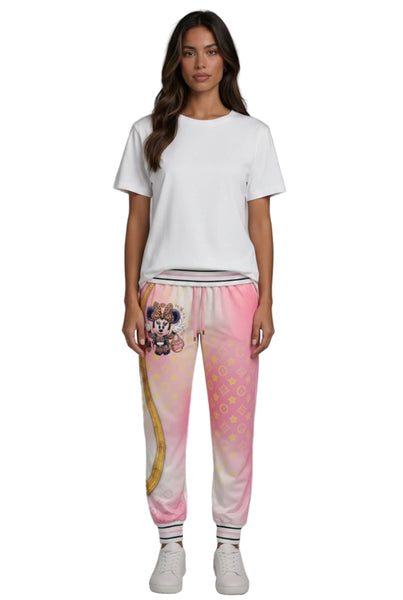 PINK MIX CUTE CHARACTER ELASTIC WAIST PANT