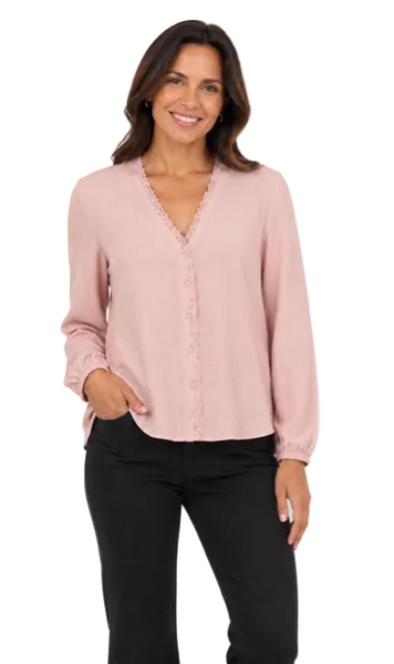 CHEMISE DAISY DENTELLE ROSE