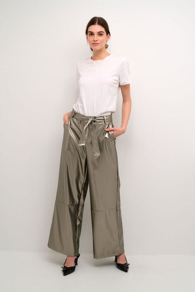 ANTIQUE GOLD BELTED WIDE LEG PANT Pant CREAM 