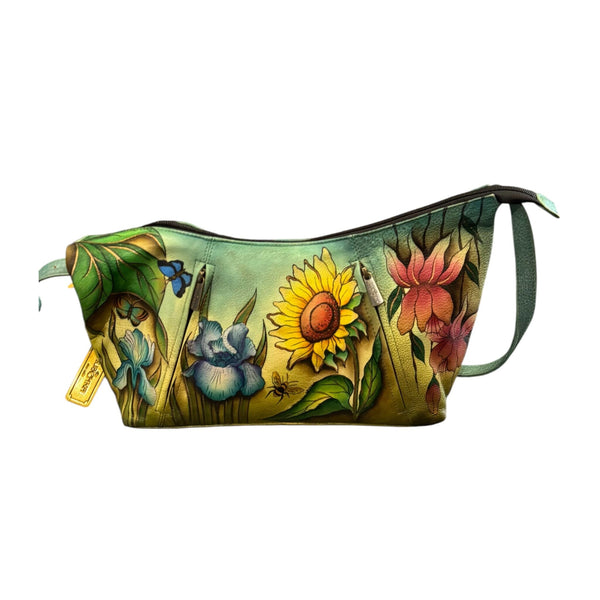 ANUSCHKA HAND PAINTED SUN FLOWER LEATHER HANDBAG Handbag Anuschka 