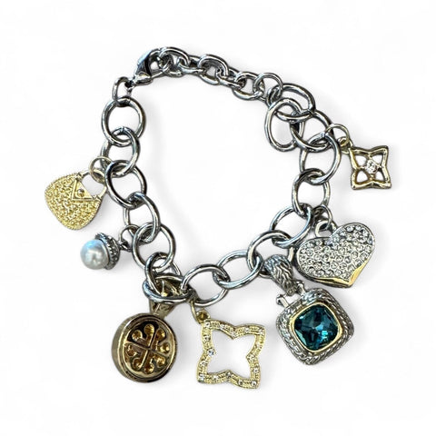 ASSORTED CHAIN LINK CHARM BRACELET Bracelet FashionWear Collection Silver 