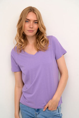 BASIC V NECK LAVENDER T SHIRT T-Shirt CREAM XS Lavender 