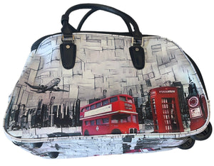 BIG LONDON PRINT WEEKENDER BAG ON WHEELS Weekender FashionWear Collection 