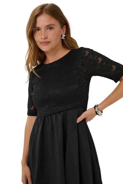 BLACK AND COTTON LACE DRESS Dress Kaffe S Black 