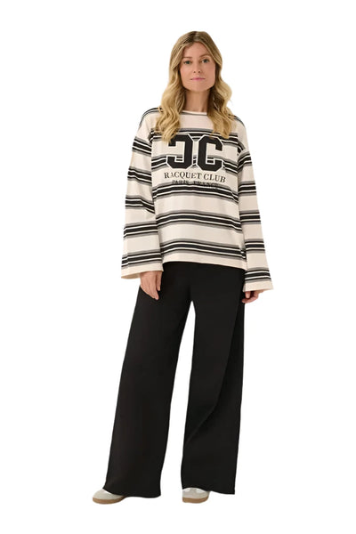 BLACK AND CREAM STRIPE SWEATER Sweater CREAM 