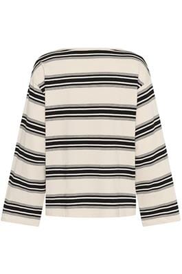 BLACK AND CREAM STRIPE SWEATER Sweater CREAM 