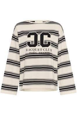 BLACK AND CREAM STRIPE SWEATER Sweater CREAM 