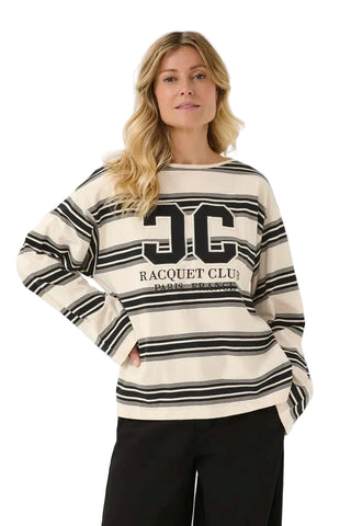 BLACK AND CREAM STRIPE SWEATER Sweater CREAM 