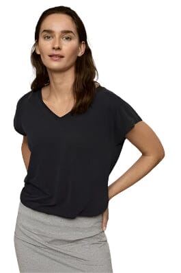 BLACK BASIC V NECK T SHIRT Blouse Kaffe 