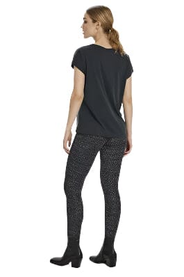 BLACK BASIC V NECK T SHIRT Blouse Kaffe XS Washed Black 