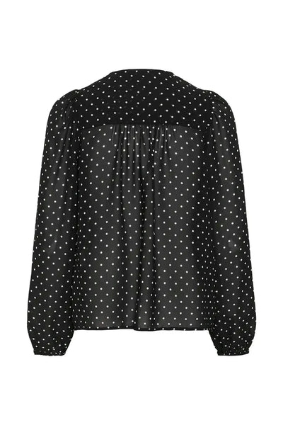 BLACK BLOUSE WITH WHITE POLKA DOTS Blouse Kaffe 