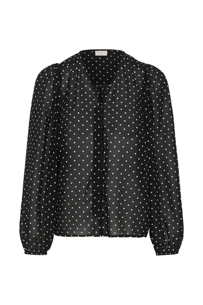 BLACK BLOUSE WITH WHITE POLKA DOTS Blouse Kaffe 