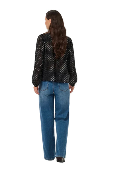 BLACK BLOUSE WITH WHITE POLKA DOTS Blouse Kaffe 
