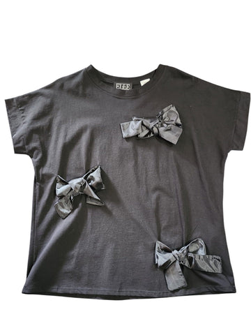 BLACK BOW SHORT SLEEVE T SHIRT T-Shirt Eternelle 
