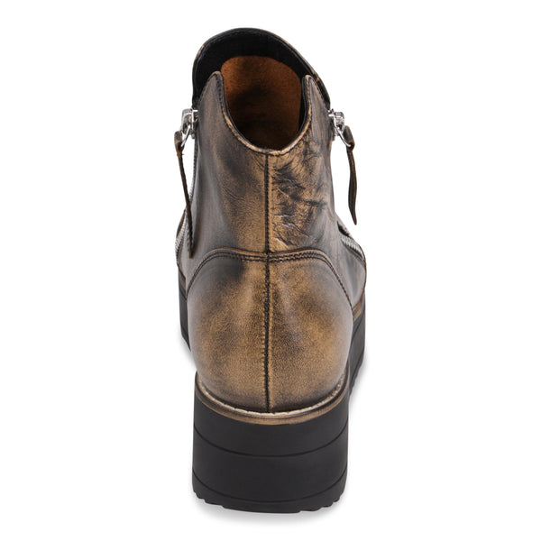 BLACK COGNAC LEATHER ANKLE BOOT WITH SIDE ZIPPERS Shoes Django & Juliette 