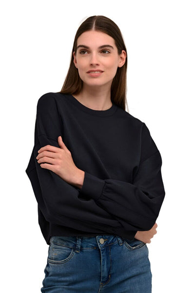 BLACK CREW NECK SWEAT SHIRT sweatshirt FashionWear Collection 