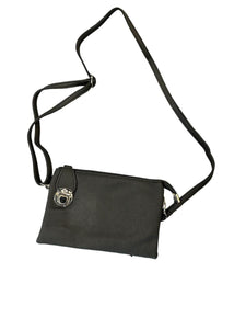 BLACK CROSSBODY MULTI POCKET ADJUSTABLE HANDBAG Handbag CARACOL Black 