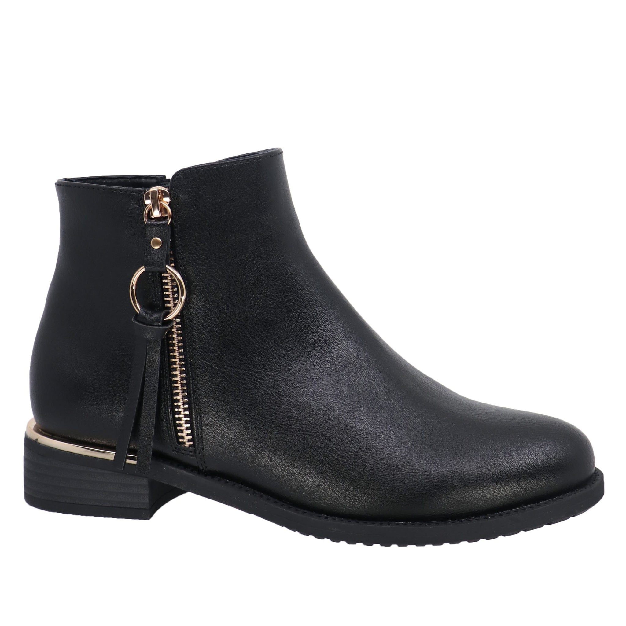 BLACK DOUBLE ZIP SHORT BOOT Boot TAXI 36 Black 