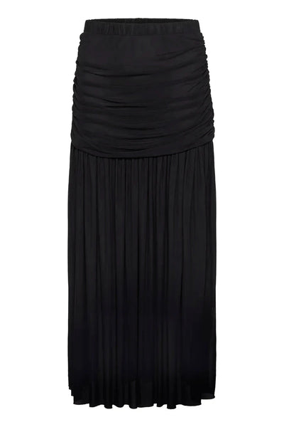 BLACK DRAPED WAIST SKIRT Skirt Kaffe 