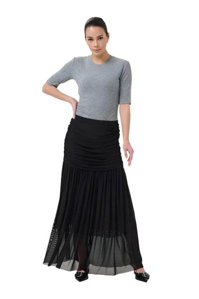 BLACK DRAPED WAIST SKIRT Skirt Kaffe 
