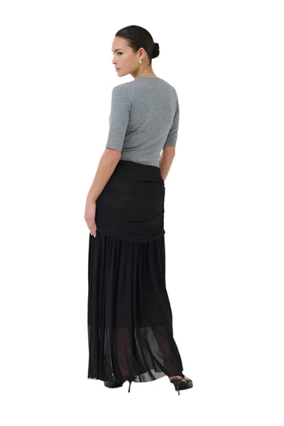 BLACK DRAPED WAIST SKIRT Skirt Kaffe 