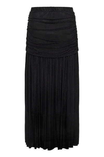 BLACK DRAPED WAIST SKIRT Skirt Kaffe 