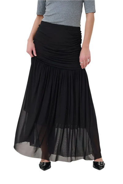 BLACK DRAPED WAIST SKIRT Skirt Kaffe 