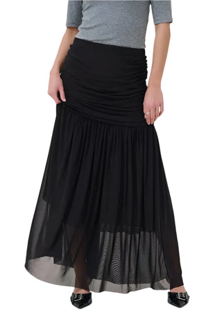 BLACK DRAPED WAIST SKIRT Skirt Kaffe 