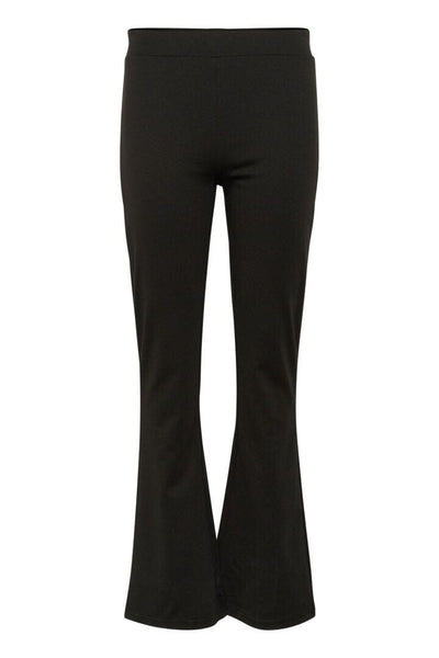 BLACK FLARED ELASTIC WAIST PANT Pant Kaffe 
