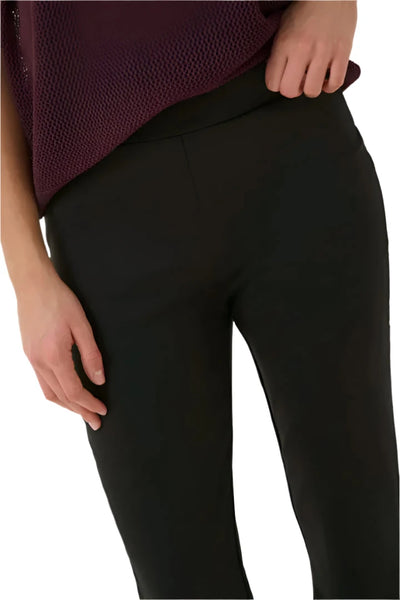 BLACK FLARED ELASTIC WAIST PANT Pant Kaffe 