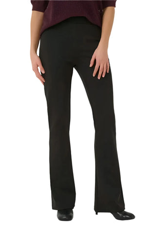 BLACK FLARED ELASTIC WAIST PANT Pant Kaffe 